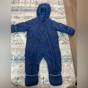REI Infant Baby Goose Down Hooded Snow Suit Bunting 18 Months Blue Boy